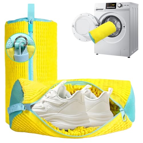 Shoe Washing Machine Bag 2 Pack, Laundry Shoe Bag for Washer and Dryer - color: Yellow 2pcs