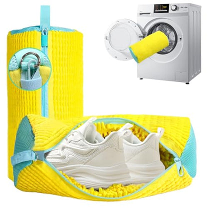 Shoe Washing Machine Bag 2 Pack, Laundry Shoe Bag for Washer and Dryer - color: Yellow 2pcs