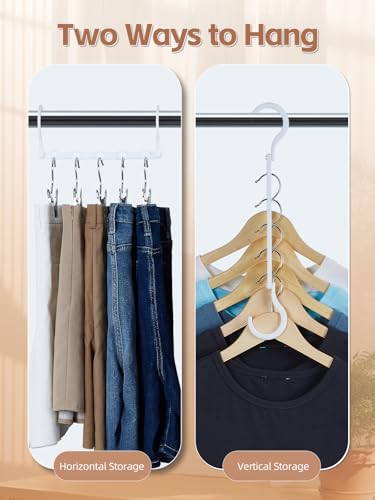 HOUSE DAY White Magic Space Saving Hangers, Premium Smart Hanger Organizer - color: White, size: 10 Pack