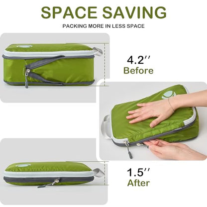 Cipway Compression Packing Cubes for Travel (6 Piece,Green) - color: Green, size: 6PCS