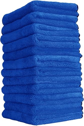 Chemical Guys, Professional Microfiber Towels, 16 x 16 in, Blue, 12 Pack - color: Blue