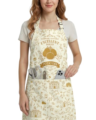 Women Apron, Cute Kitchen Aprons for Women, Girls - color: Classic Romance Novel