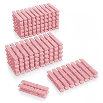 100 Pcs Wooden Clothespins Bulk - 2.9 Inch Cheer Light Pink Clothes Pins - color: Light Pink