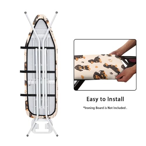 Dachshunds Ironing Board Covers Durable Stain Resistant Hook and Loop Fastener Strap Easy to Install - color: Dachshunds