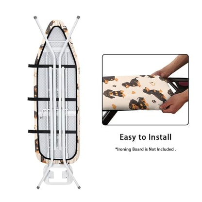 Dachshunds Ironing Board Covers Durable Stain Resistant Hook and Loop Fastener Strap Easy to Install - color: Dachshunds