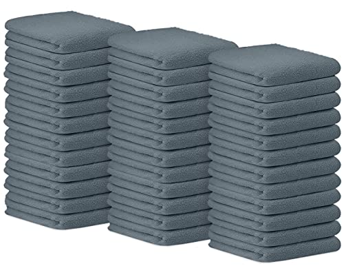 Avalon Towels Bar Towels (Pack of 36) Size 14x17 Inches – 100% Cotton, Absorbent and Reusable Cleaning Rags, Multipurpose Cleaning Towels, Terry Cloth Rags, Durable Shop Rags (Grey) - color: Grey, size: Pack of 36