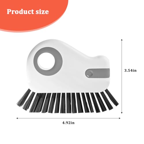 2PCS Car 2 in 1 Groove Cleaning Brush, Multifunctional Vehicle Window Track Cleaner Tool with Hidden Scraper, Auto Crevice Gap Grout Scrub Brush for Sliding Door Track, Universal Fit (Gray) - color: Gray
