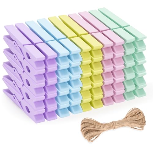 jijAcraft 2.9 Inch Large Clothes Pins - 50Pcs Wooden Clothespins - color: Multicolored, size: 2.9 inch, 50 pcs