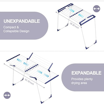 APEXCHASER Clothes Drying Rack, Drying Rack Large Space with 2 Wings - style: 2 Wings