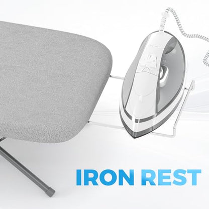 KINGBOARD Small Tabletop Ironing Board with Iron Rest 30x12 Grey - color: Gray