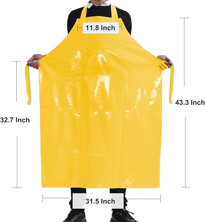 ELEBOX 2 Pack Waterproof Chemical Resistance Safety Apron with Sleeves for Dishwashing, Butchering & Dog Grooming