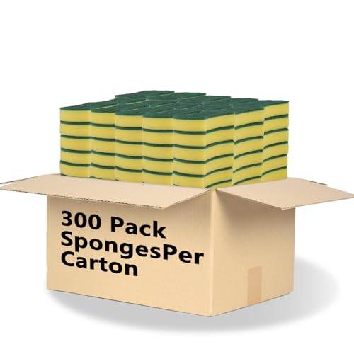 300 Pack Kitchen Cleaning Sponges, Eco Non-Scratch for Dish,Scrub Sponges. - size: 300 pack
