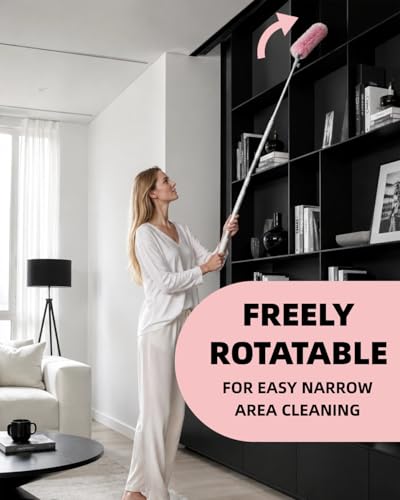 6 ft Extendable Duster Kit with 50 Pink Refills for Swiffer Duster - color: 50 Pink Refills + Extended Handle