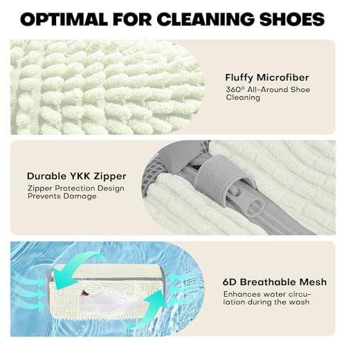 Shoe Washing Machine Bag: Laundry Shoe Bag for Washer and Dryer - 2pc Reusable Shoe Cleaning Bag for Sneaker Tennis Shoes Unstain Cleaner Kit(Cream 2 Pcs) - color: Cream 2pcs