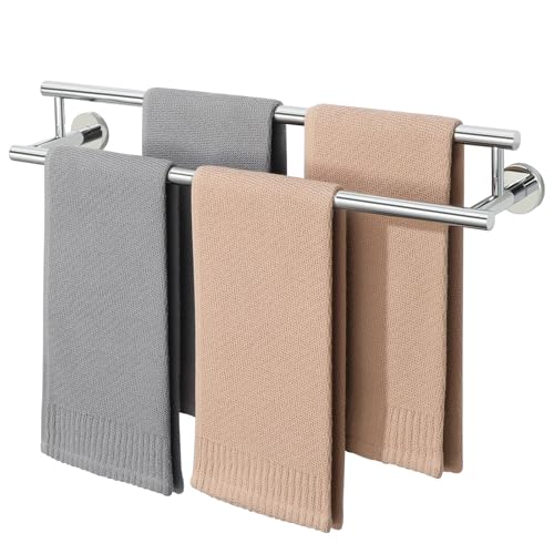 Alise Double Towel Bar,24" Towel Rack for Bathroom Wall Mounted,Chrome - color: Polished Chrome, size: 24-Inch (2-Bars)