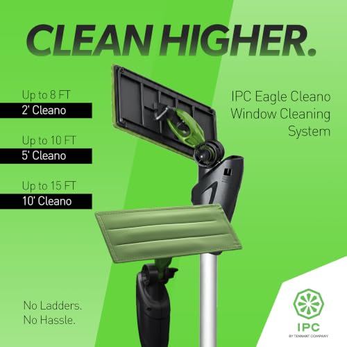 IPC Eagle Cleano 2-Foot Window & Surface Cleaning System Integrated Water Misting Globe with Microfiber Cleaning Tool for Glass, Mirrors, Counters & Commercial Facilities - size: 2'