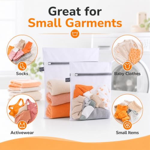 Kimmama Laundry Bags Mesh Wash Bag, Mesh Bag for Laundry, L+M - color: White, size: 1L(16x20")+1M(12x16")