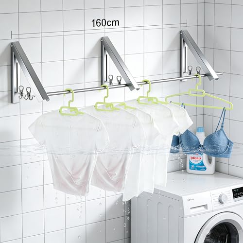 FOLAI 3-Piece Drill-Free Folding Clothes Drying Rack (Silver), - color: Silver, size: 3-Piece