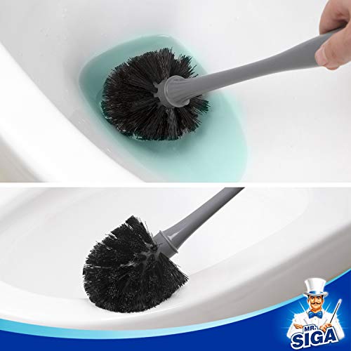 MR.SIGA Toilet Plunger and Bowl Brush Combo for Bathroom Cleaning, Gray - color: Gray, size: One Size