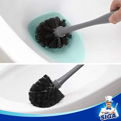 MR.SIGA Toilet Plunger and Bowl Brush Combo for Bathroom Cleaning, Gray - color: Gray, size: One Size