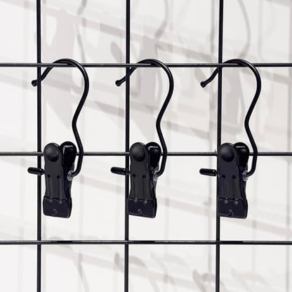 Hangers Clips,Stainless Hooks for Closet Hooks,Heavy Duty Clothespins Laundry Hanging Hooks,Travel Portable Clothes,Boot Tall Towel Hats Socks Pants and Bras (50, Matte Black) - color: Matte Black
