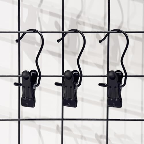 Hangers Clips,Stainless Hooks for Closet Hooks,Heavy Duty Clothespins Laundry Hanging Hooks,Travel Portable Clothes,Boot Tall Towel Hats Socks Pants and Bras (50, Matte Black) - color: Matte Black