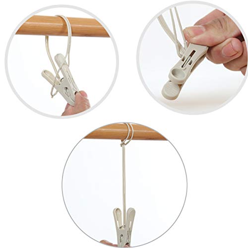 Clothes Pins 24pcs,Cute Sturdy Small Mini Clothes Pins with Plastic Rope - color: White,pink,gray-24pack