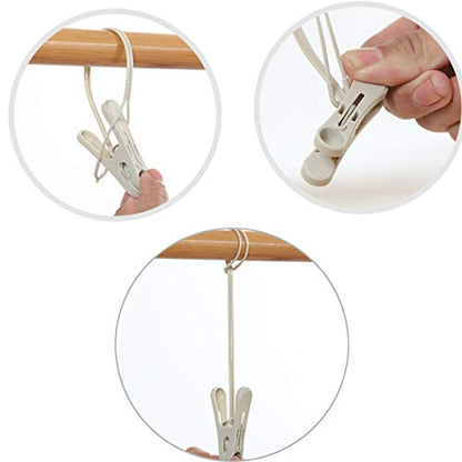 Clothes Pins 24pcs,Cute Sturdy Small Mini Clothes Pins with Plastic Rope - color: White,pink,gray-24pack