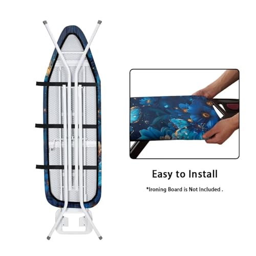Blue Butterfly Ironing Board Cover, Resist Scorching and Staining, 15x54 Heavy Duty Iron Pad Covers Standard Boards with Elastic Edges - color: Blue Butterfly 2