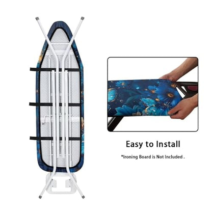 Blue Butterfly Ironing Board Cover, Resist Scorching and Staining, 15x54 Heavy Duty Iron Pad Covers Standard Boards with Elastic Edges - color: Blue Butterfly 2