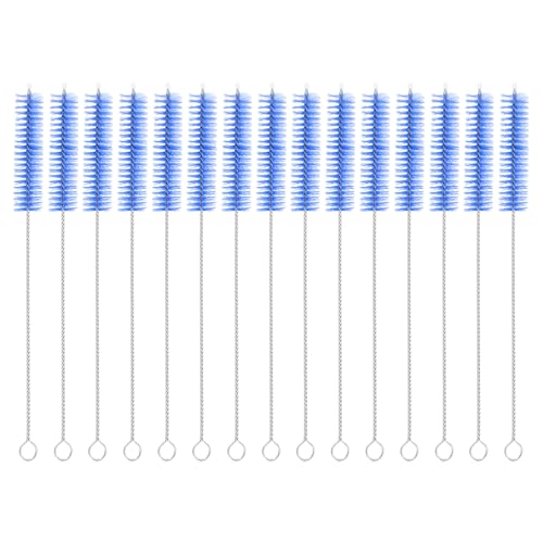 uxcell 10Pcs Drinking Straw Cleaning Brushes, 10" x 3/8" Nylon Bristles Long Straw Brush Pipe Cleaner for Washing Straws Pot Spout, Sippy Cup, Bottle and Tube (Blue) - color: Blue, size: 10" x 3/8"