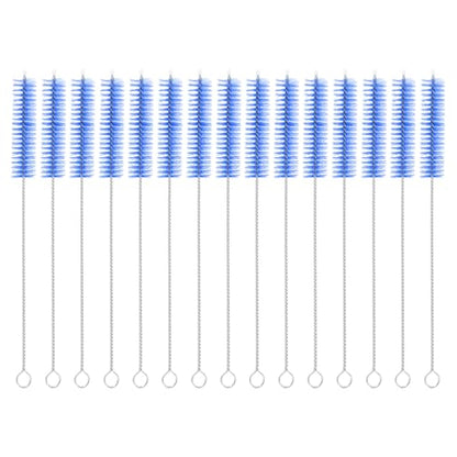 uxcell 10Pcs Drinking Straw Cleaning Brushes, 10" x 3/8" Nylon Bristles Long Straw Brush Pipe Cleaner for Washing Straws Pot Spout, Sippy Cup, Bottle and Tube (Blue) - color: Blue, size: 10" x 3/8"