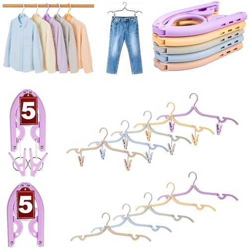 Travel Hangers, Cruise Ship Essentials Travel Essentials, Portable Cruises Must Haves 2026, Folding Hangers for Suitcase, RV Camping Airplane Europe Vacation Essential (10, Mixed) - color: Mixed