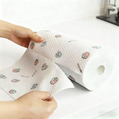 1 roll (Use 1000-2000 Times), Lazy Rags, Disposable Kitchen Paper Towels, Washable Wet and Dry Towels, Rags, Non-Stick Oil Rags, degreasing Towels, Household Cleaning Rags, Cleaning Supplies