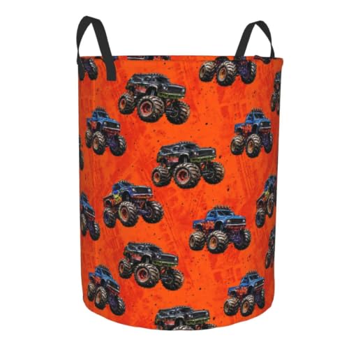 Monster Truck Laundry Basket Laundry Hamper With Handles Collapsible Laundry Baskets Storage Basket For Room Bathroom Bedroom Decor - color: Monster Truck