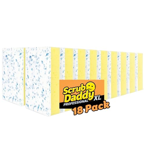 Scrub Daddy Eraser Daddy XL - Large Melamine Foam Sponges for Cleaning - Dual-Sided White Eraser Sponges for Wall Cleaning - Removes Dirt & Scuffs - Water-Activated (18 Count) - style: Eraser Daddy XL