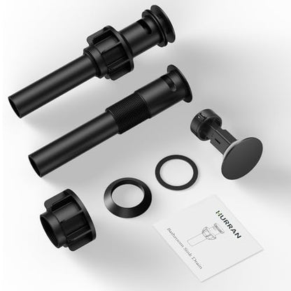 Bathroom Sink Drain with Overflow with Hair Catcher Anti-Clog Sink Strainer - color: Matte Black X 2