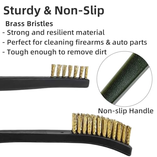 20 Pack Miaozhun Double-Ended Gun Cleaning Brush, 7 Inch Brass Bristle Brushes, Gun Cleaning Supplies Kit, All Purpose Crevice and Detail Cleaning Brush - color: Brass Brush
