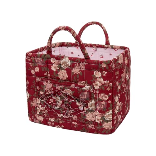 Boho Fabric Storage Basket, Large Capacity Laundry Basket, 12.2'' x 10.23'' x 10.23'' Collapsible Laundry Hamper with Easy Carry Handles (A Multi-Color 3, L) - color: A Multi-Color 3