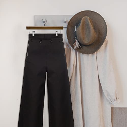 Nature Smile Wooden Pants Skirt Trousers Hangers with Clips (10Pcs Retro) - color: Retro