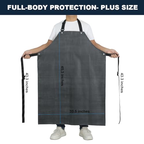 Thick Rubber Apron, Waterproof Apron Butcher Heavy Duty Chemical Resistant Adjustable Work Apron - color: Black(2 Pack)