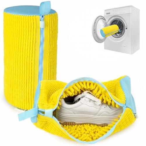 Shoe Washing Machine Bag - Set of 2 Shoe Bags, 360° Deep Clean Shoes Laundry, Reusable Shoe Bag for Washer, Sneaker washing machine bags, Yellow - color: Yellow