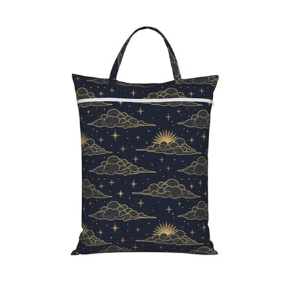 Sun Star Moon Travel Laundry Bag Washable Dirty Clothes Bag for Gym - color: Beautiful Sun Stars Moon