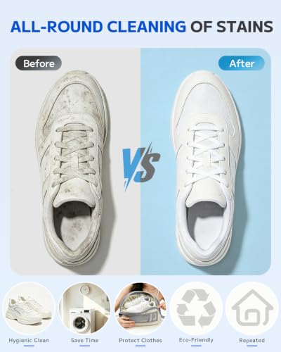 Shoe Washing Bag, Laundry Shoe Bag for Washer and Dryer, Sneaker Cleaning Protection Bag for Tennis, Casual, Athletic Shoes, with Mesh Pocket for Insoles, Self-Locking Zipper (Beige 2Pcs) - color: Beige