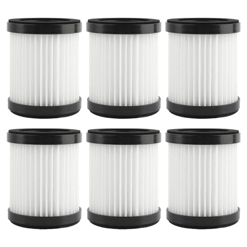 6 Pack XL-618A Vacuum Filter Replacement for MOOSOO XL-618A & M8-PRO Cordless Vacuum, Washable & Reusable Filter (65x75mm)(COLOR:White)