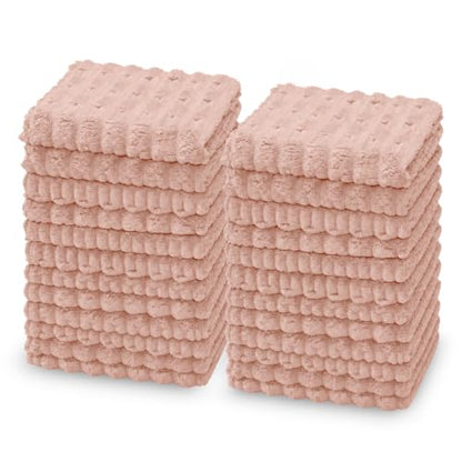 kimteny Microfiber Dish Cloths for Washing Dishes 24 Pack, Pink - color: Pink, size: 12 x 12 - 24 Pack