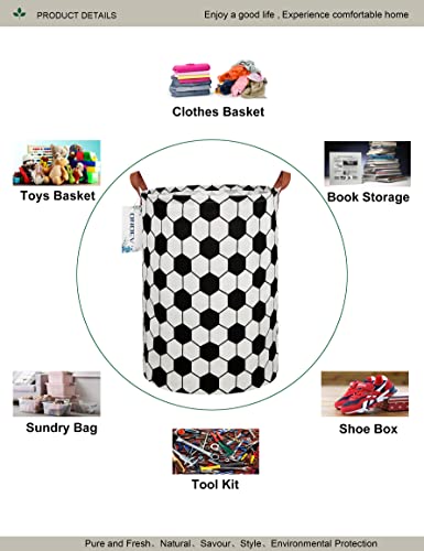 Round Geometric Hexagon Laundry Basket Hamper for Youth,Teens,Adults - color: Hexagon Football