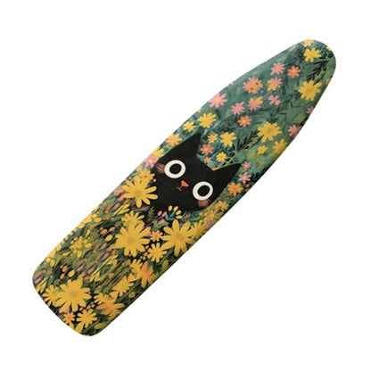 Cat Flower Ironing Board Cover and Pad, 16x55 Inches Standard Size Heavy Duty Silicone Ironing Board Cover Iron Boards Covers with Elastic Edge - color: Cat Flower2