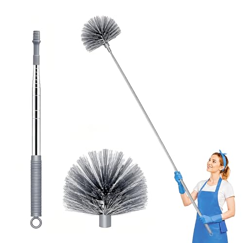 Cobweb Duster with Extension Pole, 90" Spider Web Brush, Grey