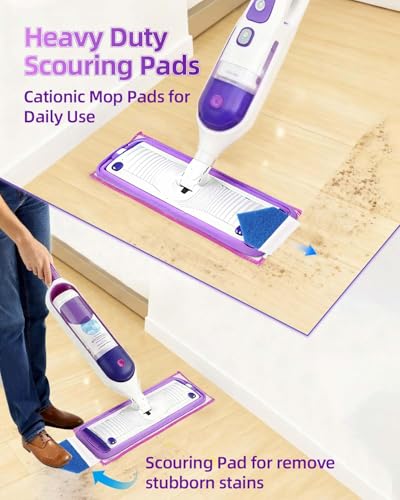 KEEPOW Reusable Power Mop Refills Pads Compatible with Swiffer PowerMop - color: Purple-6 Pack